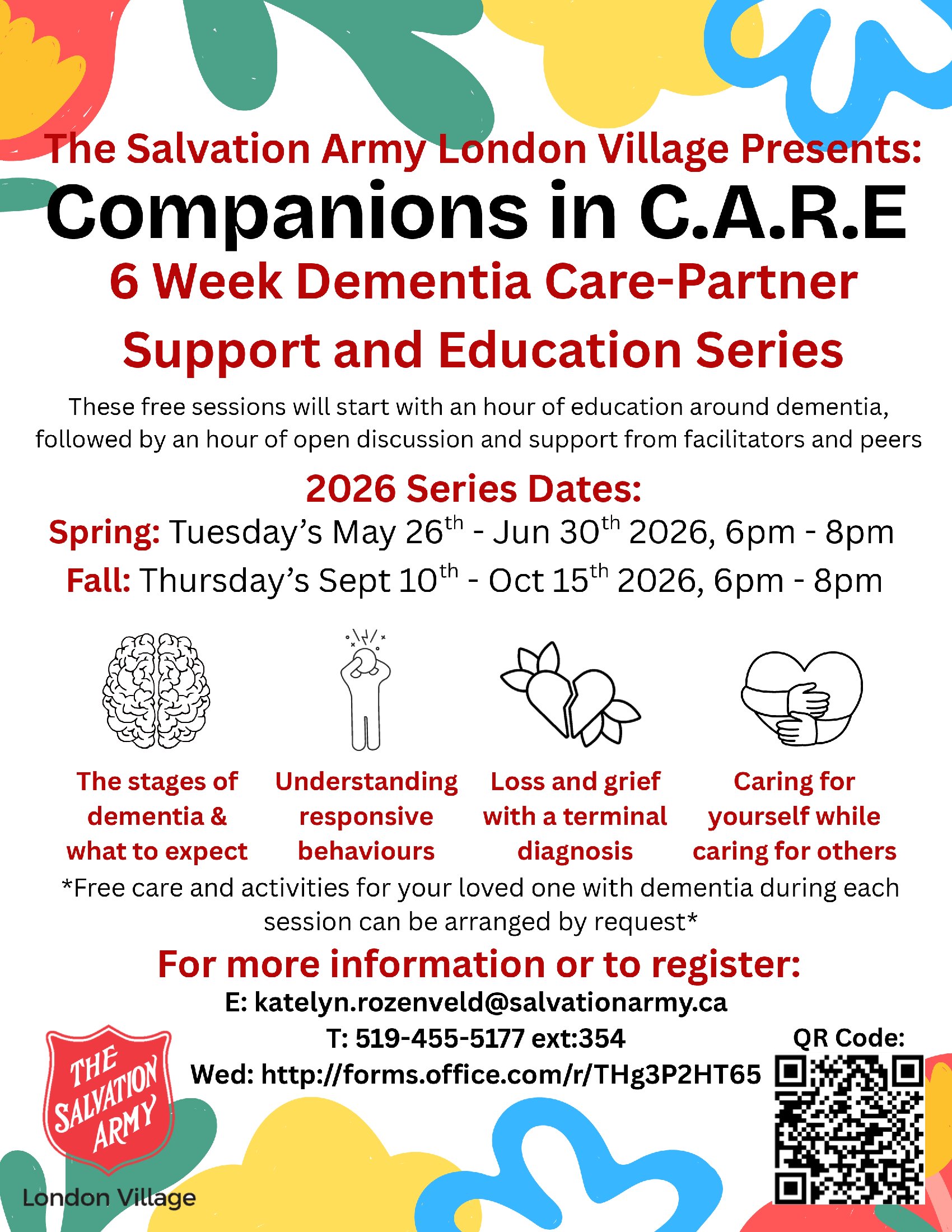 flyer with description and dates of program and a Registration QR code