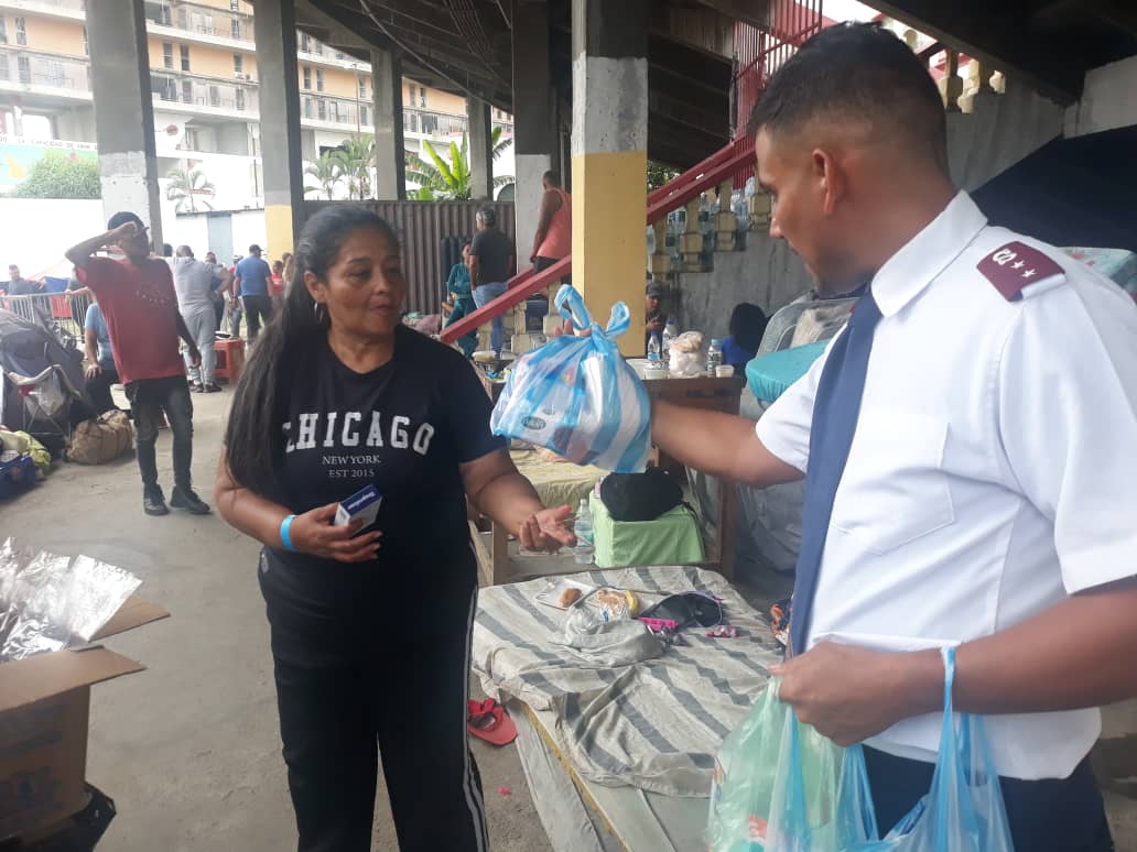 Salvation Army officer provides hygiene kit 